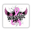 Gold Breast Cancer Series 19 sticker or digital artwork featuring a pink ribbon with angelic wings and black text.