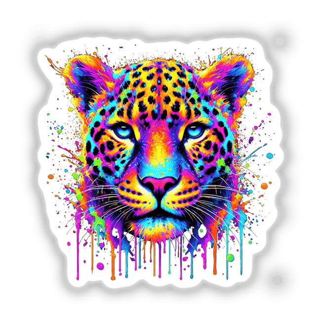 Neon Psychedelic Drip Leopard - Vibrant Trippy Animal