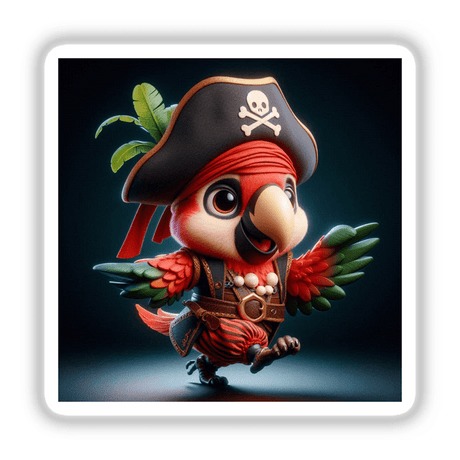 a bird with a pirate hat and eye patch