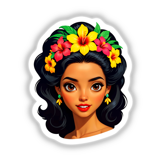 A Cute Hawaiian Girl With A Spring Flower Crown