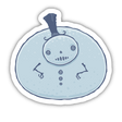 Pudgy Snowman cartoon sticker features a cheerful snowman with a hat, perfect for adding a whimsical touch to your collection. Available as part of a sticker pack or individually.