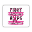 Pink ribbon with black text, part of the Gold Breast Cancer Series 12, available as stickers or digital artwork from Decal Venue.