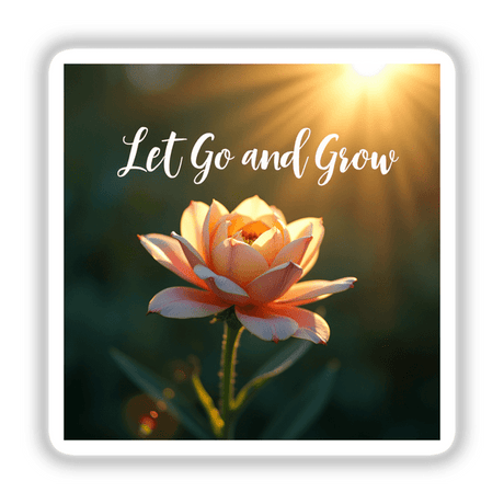 Close-up of a rose flower featured in the Let Go and Grow Sticker | Personal Growth Affirmation | Digital Download with Commercial Rights from Decal Venue.