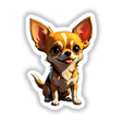 A Cute Chihuahua cartoon featuring big ears and a close-up of its nose, available as stickers or digital artwork from Decal Venue. Perfect for pet lovers and art enthusiasts.