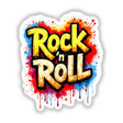 Rock 'n Roll Graffiti Art features bold, stylized text with dynamic paint splatters, available as stickers or digital artwork, capturing an edgy, artistic vibe perfect for unique decor.