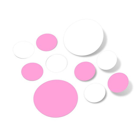 White / Pink Polka Dot Circles Wall Decals by Decal Venue Decal Venue