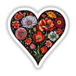 Colorful Heart with Vibrant Flowers as a heart-shaped floral art piece, available as stickers or digital artwork, showcasing intricate flower designs, reflecting Decal Venue's unique vinyl and digital art offerings.