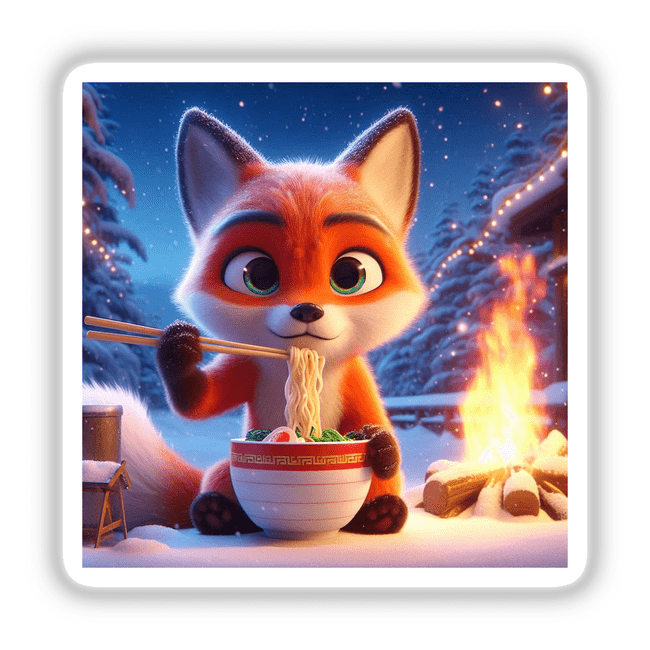 Fox Eating Ramen