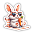 Bunny Sunbathing with Carrot Cocktail