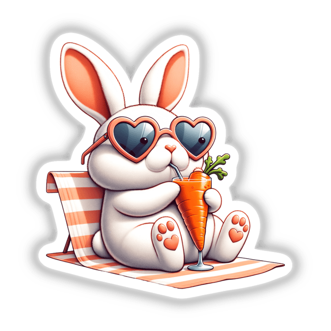 Bunny Sunbathing with Carrot Cocktail