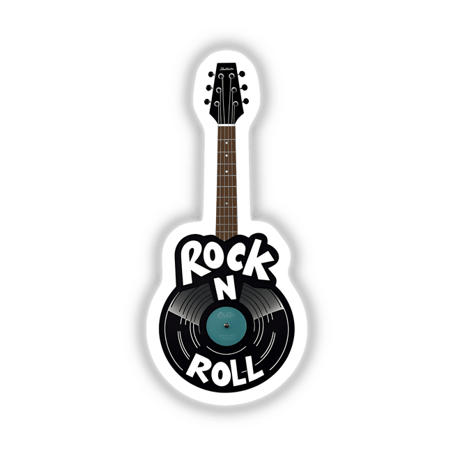 Rock n Roll Vinyl Record Guitar