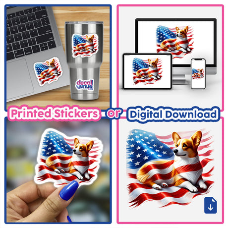 Patriotic Corgi American Flag Stars Stripes