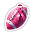 Pink Football with Pink Ribbon Breast Cancer design, available as stickers or digital artwork, showcasing support for breast cancer awareness.