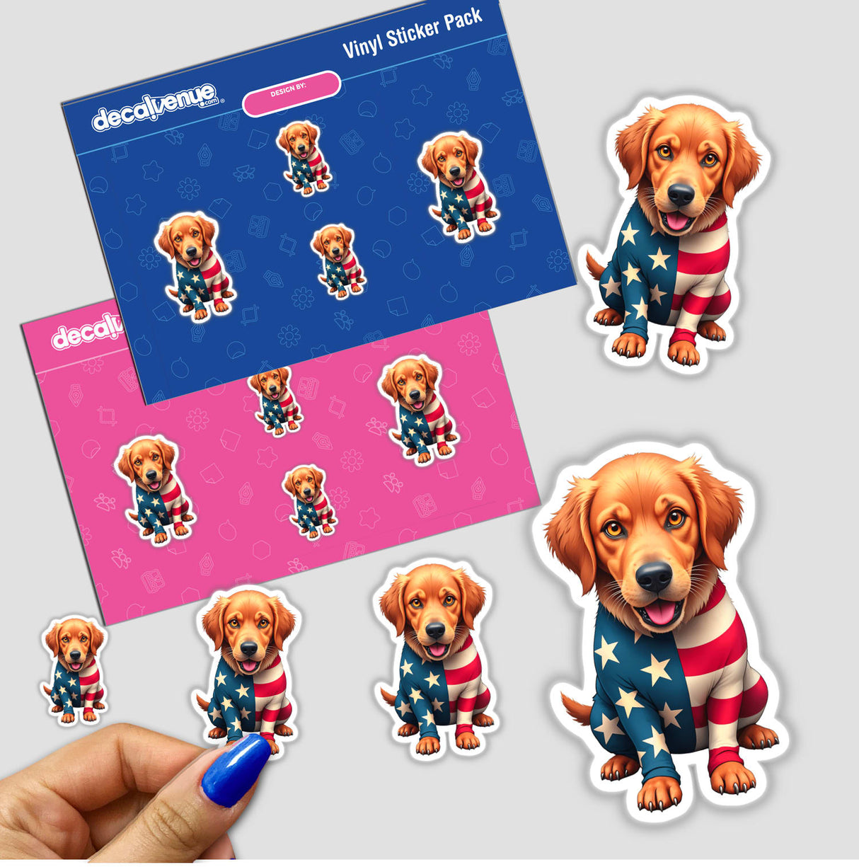 A Cool American Flag Golden Retriever