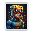 Alien Mutant Superhero Villain sticker featuring a cartoon character with a large mouth and tentacles, available as a unique sticker or digital artwork from Decal Venue.