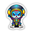 Cute Puppy From Outer Space cartoon features a dog in a space suit, ideal as stickers or digital artwork, showcasing whimsical charm perfect for Decal Venue's unique art collection.