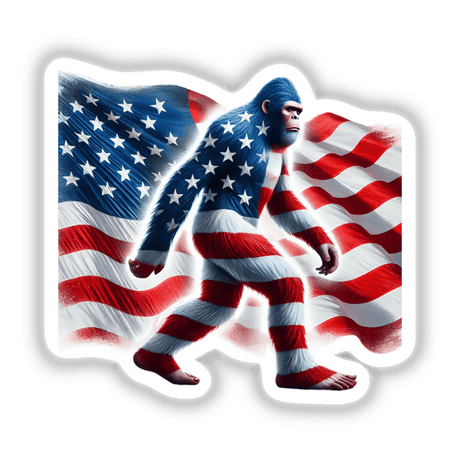 Patriotic Sasquatch American Flag Stars Stripes