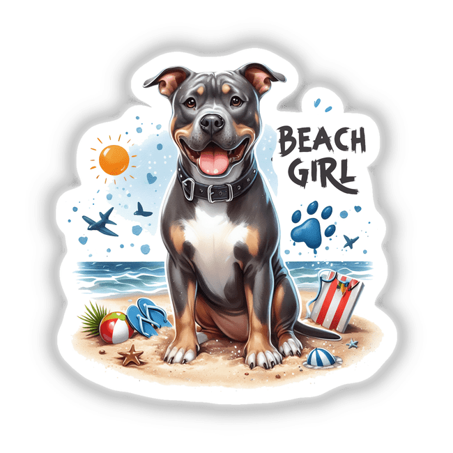 Beach Girl Pitbull Dog II