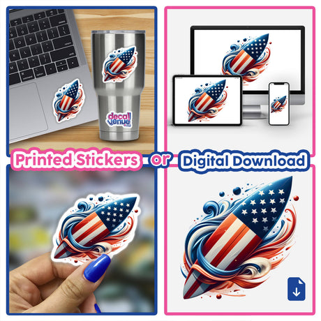 Surfboard American Flag Design