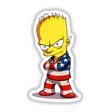 A cartoon character titled A Funny Guy With An American Flag Outfit with arms crossed, available as stickers or digital artwork from Decal Venue.