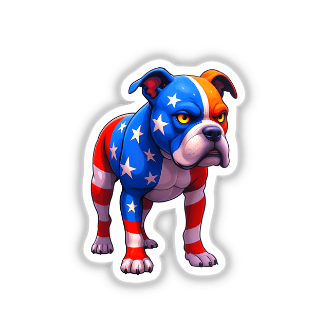 A Cool American Flag Bulldog