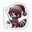 Raccoon Gnome Holding Fishing Rod