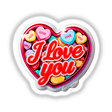 Heart-shaped candy container with I Love You message, available as stickers or digital artwork from Decal Venue, reflecting their unique collection of confectionery-themed designs.