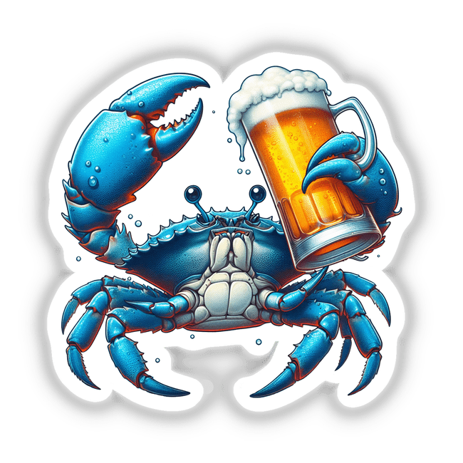 Blue Crab Holding Beer I