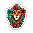 A Cute Little Lion illustration, available as stickers or digital artwork, featuring a vibrant cartoon lion head, perfect for adding a whimsical touch to your collection from Decal Venue.