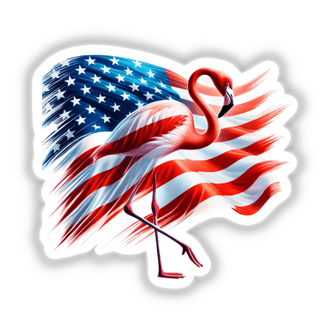 Patriotic Flamingo American Flag Stars Stripes