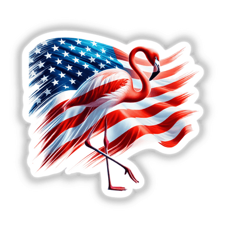 Patriotic Flamingo American Flag Stars Stripes