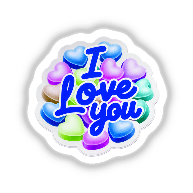 Heart-shaped candy design from I Love You Valentine's Day Candy Hearts, available as stickers or digital artwork, showcasing unique creativity from Decal Venue.