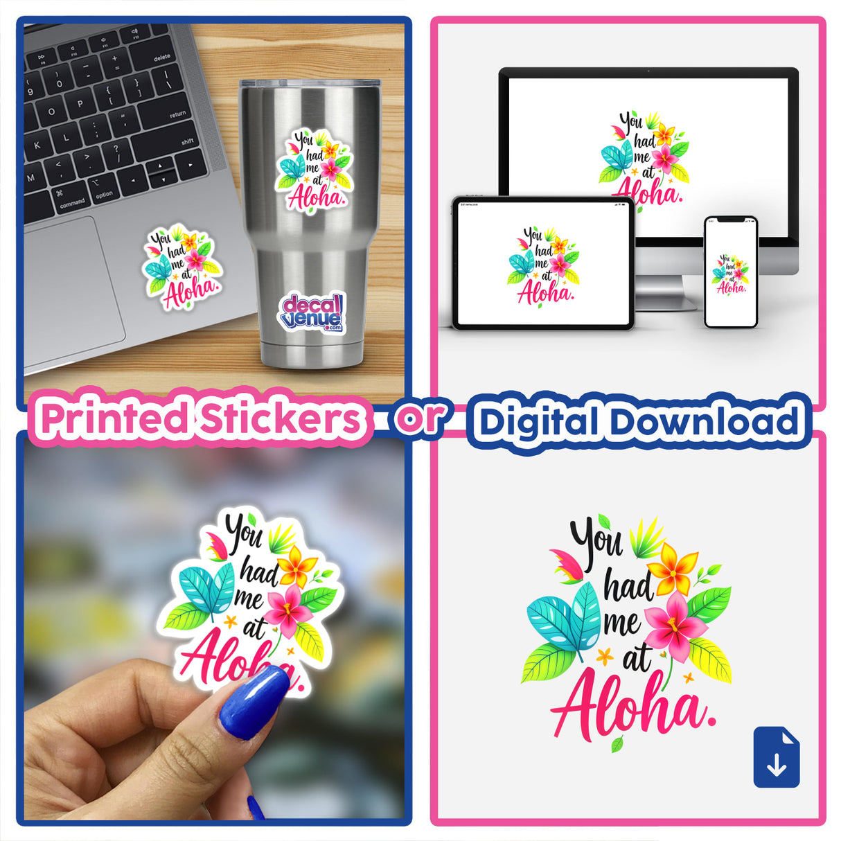 a collage of different stickers with the words you had me at aloh