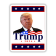 Stylized digital artwork featuring a portrait of Donald Trump with the text "Trump 2024" and stars and stripes elements.