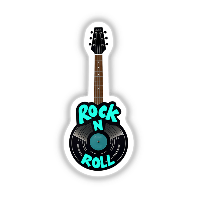 Rock n Roll Vinyl Record Guitar