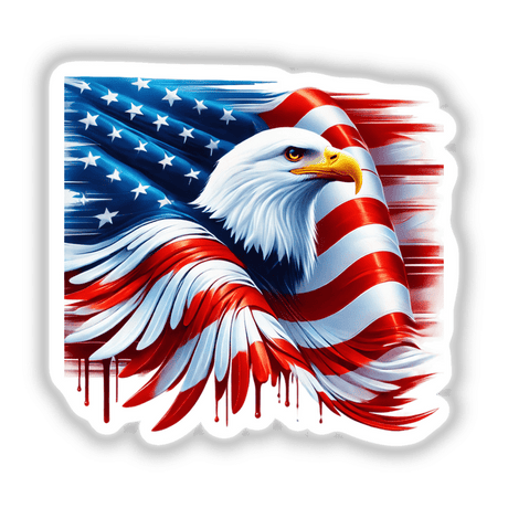 Patriotic Bald Eagle American Flag Stars Stripes