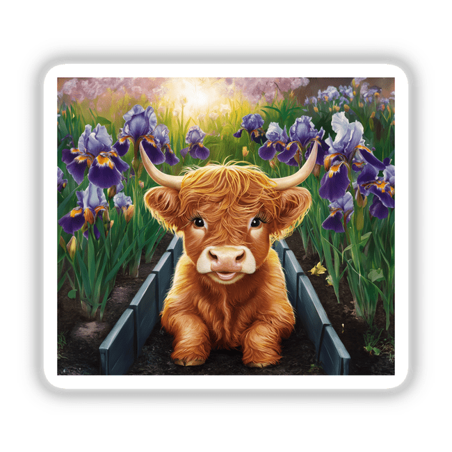 Highland Cow Iris Garden