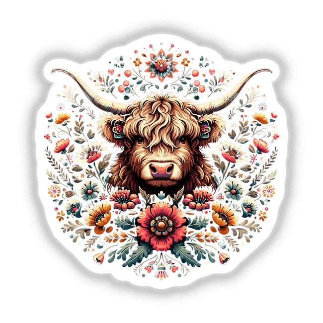 Floral Highland Cow PA25