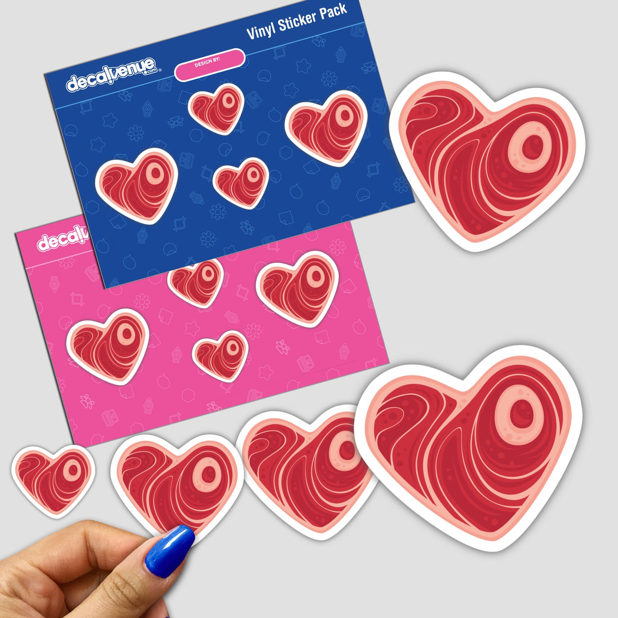 Heart-shaped Meat Heart sticker, featuring a distinct design, available individually or in a pack. Perfect for unique sticker collections from Decal Venue, embodying the store's creative and artistic spirit.