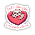 Valentine Sloth clipart featuring a cartoon sloth holding a heart and resting on a pillow, available as stickers or digital artwork from Decal Venue.