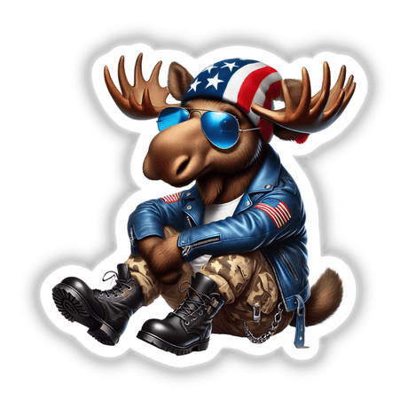 Patriotic Leather Moose Aviator Sunglasses