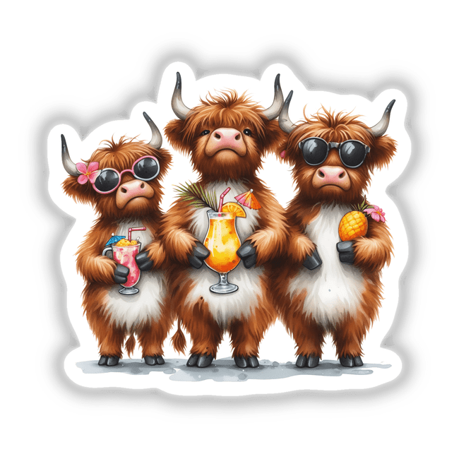 Tropical Drink Highland Cow Herd I – Decal Venue