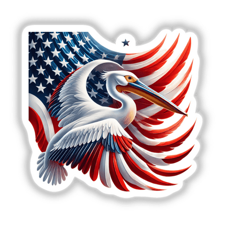 Patriotic Pelican American Flag Stars Stripes