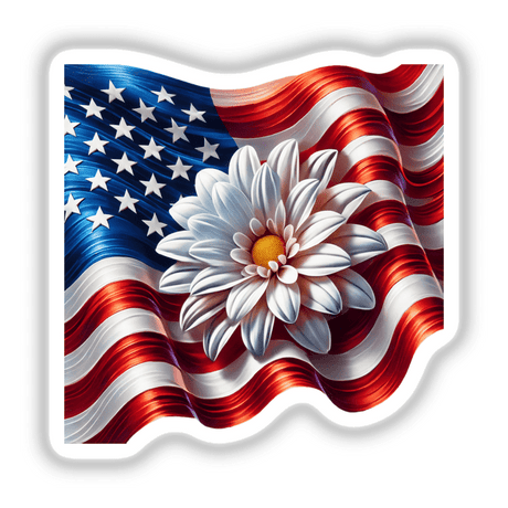 American Flag with Flower Patriotic