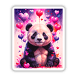 A Cute Panda Bear With Love Hearts features a cartoon panda surrounded by heart shapes, available as vinyl stickers or digital artwork, embodying Decal Venue's unique, playful aesthetic.