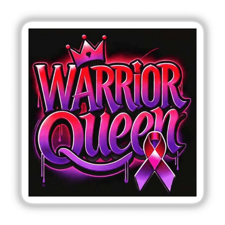 Gold Breast Cancer Series 6 sticker or digital artwork featuring a crown and ribbon in purple and pink typography.