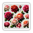 Beautiful Lush Roses featuring close-ups of vibrant petals, available as vinyl stickers or digital artwork, capturing the intricate charm of garden roses in exquisite detail.