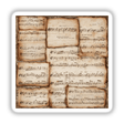 Classical Melody Notes on Vintage Sheet Music | Dark Academia Sticker featuring intricately handwritten music notes, embodying a nostalgic and artistic appeal, available as stickers or digital artwork.