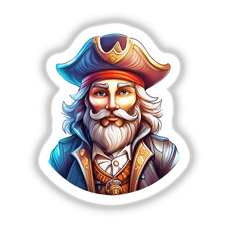 Detailed pirate captain with long beard and pirate hat in image