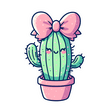 Charming Cactus with a Bow